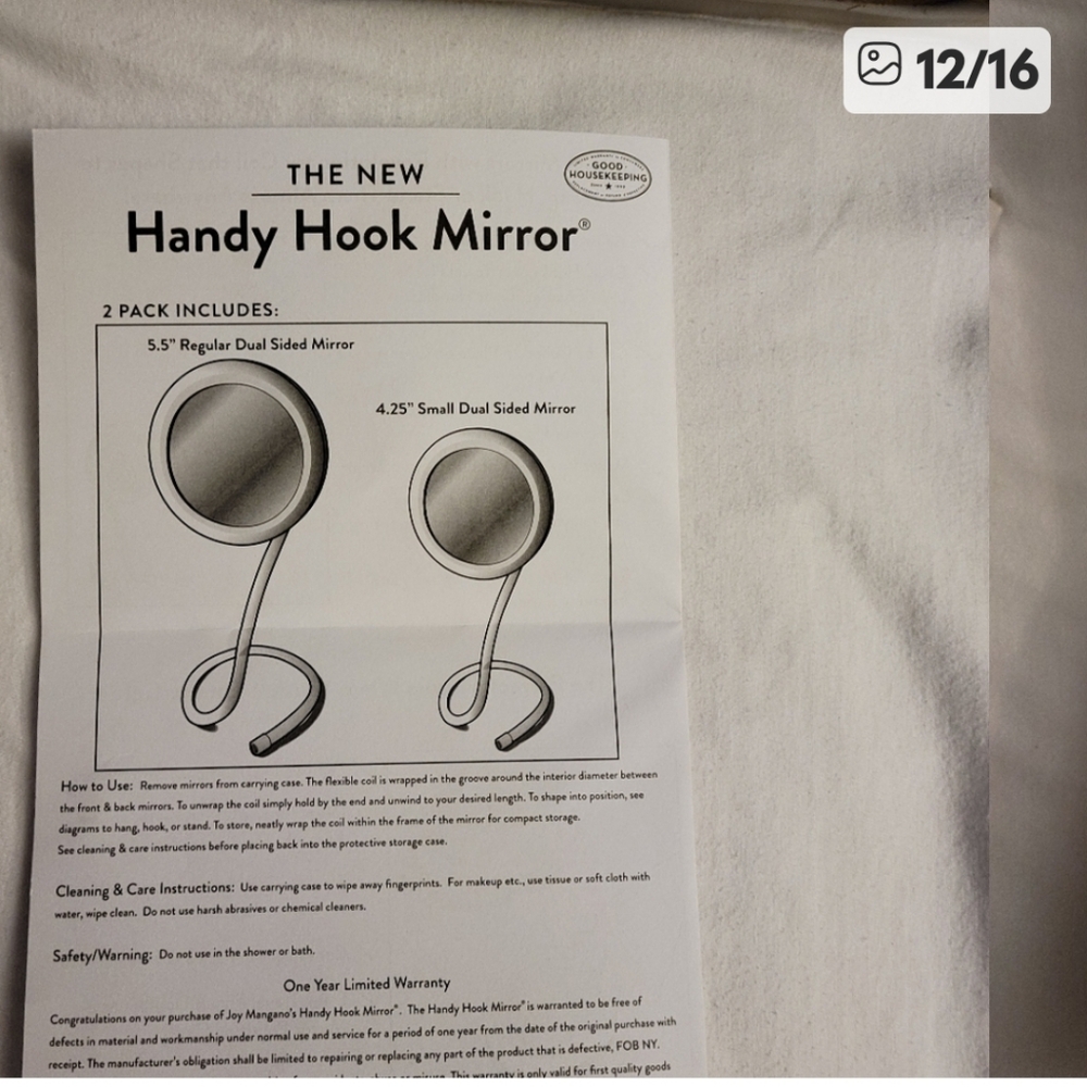 Joy Mangano Women Handy Hook Mirror Set - Purple - Picture 6 of 13